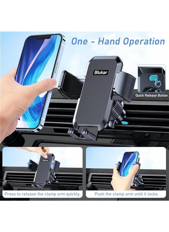ماركة غير محددة Car Phone Holder Mount, Super Stable Air Vent Cell Phone Car Mount with 2025 Metal Hook Clip, 360° Rotation,One on Release for iPhone, Samsung, Google, and All Other Smartphones  - Image 2