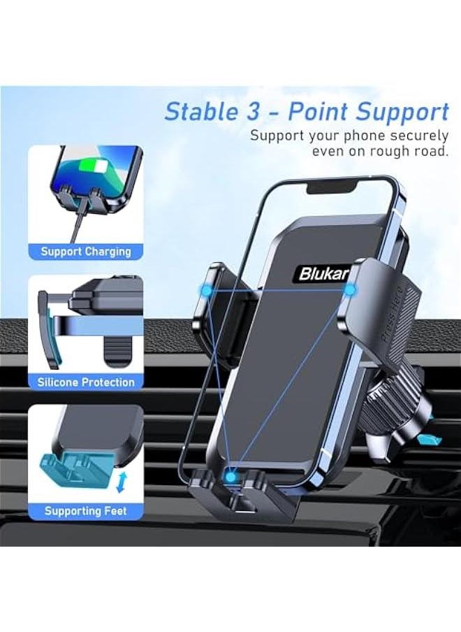 ماركة غير محددة Car Phone Holder Mount, Super Stable Air Vent Cell Phone Car Mount with 2025 Metal Hook Clip, 360° Rotation,One on Release for iPhone, Samsung, Google, and All Other Smartphones  - Image 4