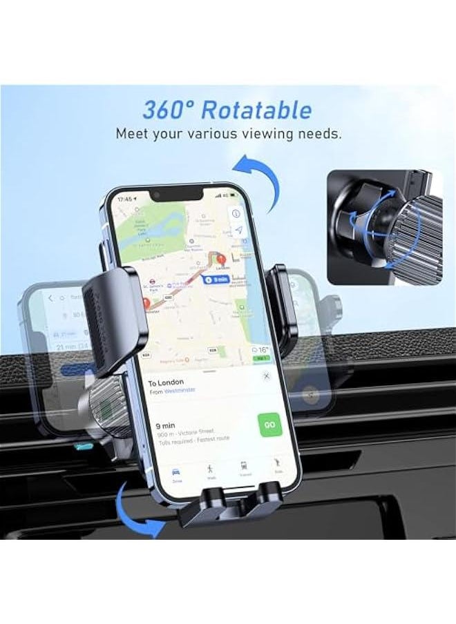 ماركة غير محددة Car Phone Holder Mount, Super Stable Air Vent Cell Phone Car Mount with 2025 Metal Hook Clip, 360° Rotation,One on Release for iPhone, Samsung, Google, and All Other Smartphones  - Image 5