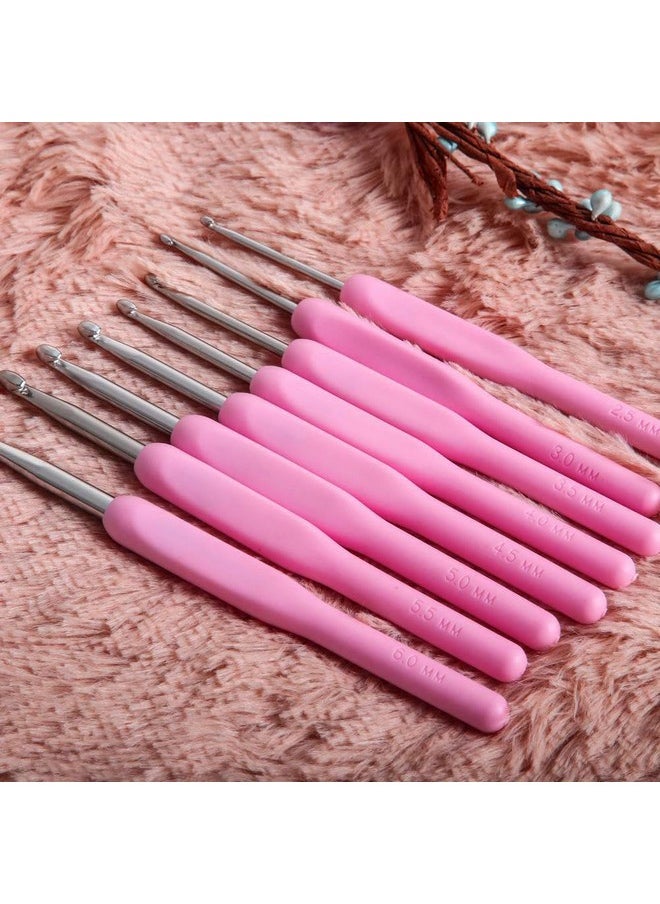 Syga Syga Set 8 Size Soft Plastic Handle Aluminum Crochet Hook Knit Needle Crochet Hook Needles Sizes from 2.5Mm to 6Mm  - Image 2