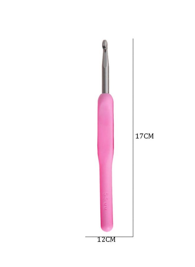 Syga Syga Set 8 Size Soft Plastic Handle Aluminum Crochet Hook Knit Needle Crochet Hook Needles Sizes from 2.5Mm to 6Mm  - Image 4