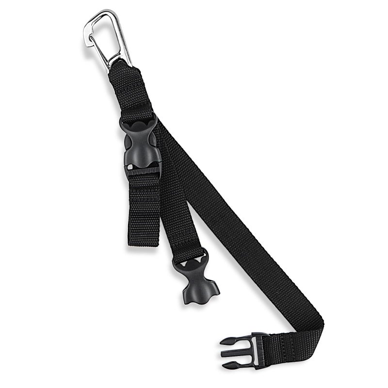 Owekfifv Scuba Fin & Mask Holder, Diving BC Fins Keeper and Mask Clip with Two Quick-release Loop Lanyard Webbing Strap for Diver, Fisher (Black) - Image 1