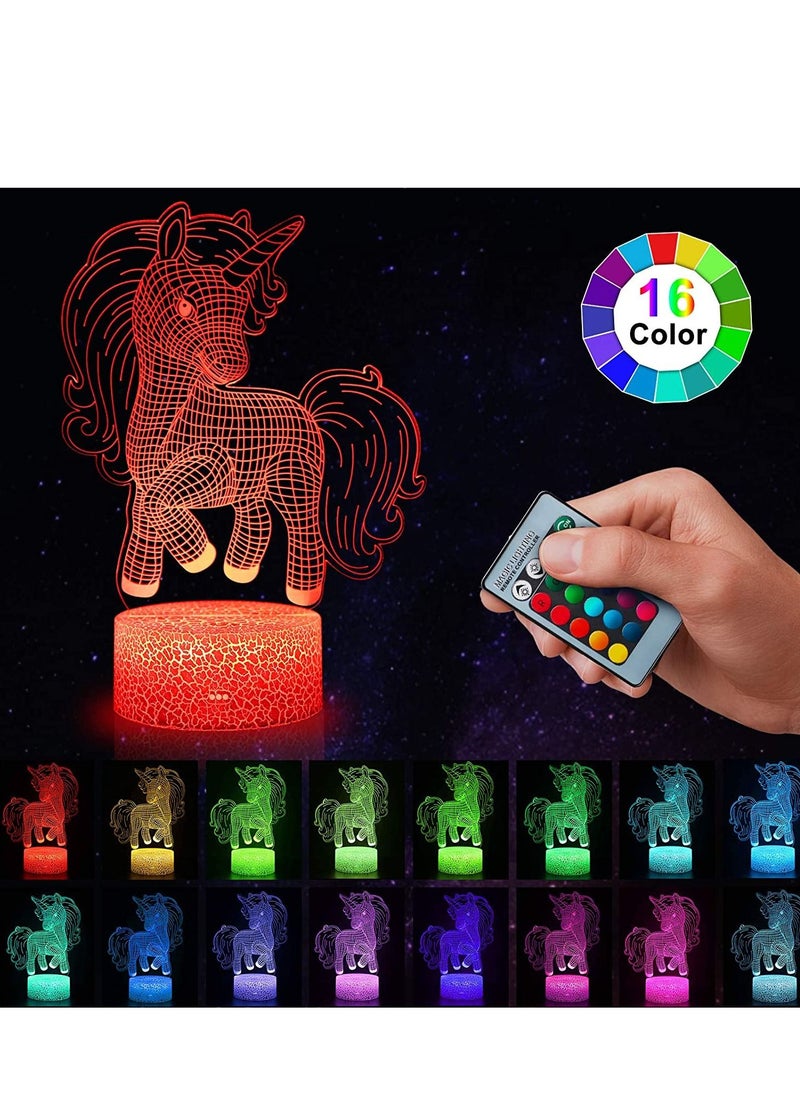 althiqahkey Unicorn Multicolor Night Light for Kids  Unicorn Toys for Girl  16 Colours Changing Night Lamp with Remote Control  - Image 2