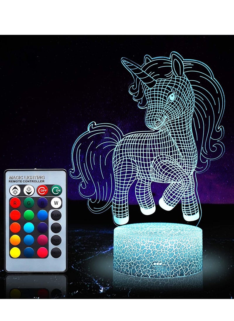 althiqahkey Unicorn Multicolor Night Light for Kids  Unicorn Toys for Girl  16 Colours Changing Night Lamp with Remote Control  - Image 1