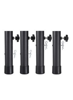 Furniture Legs, 4 Pcs Adjustable Height Table Leg Extendsion, Table Support Lift Leg for Bent/Straight Legs, Chair Leg Extenders, Folding Table Leg Riser to 9.2cm/ 13.2cm (Black)