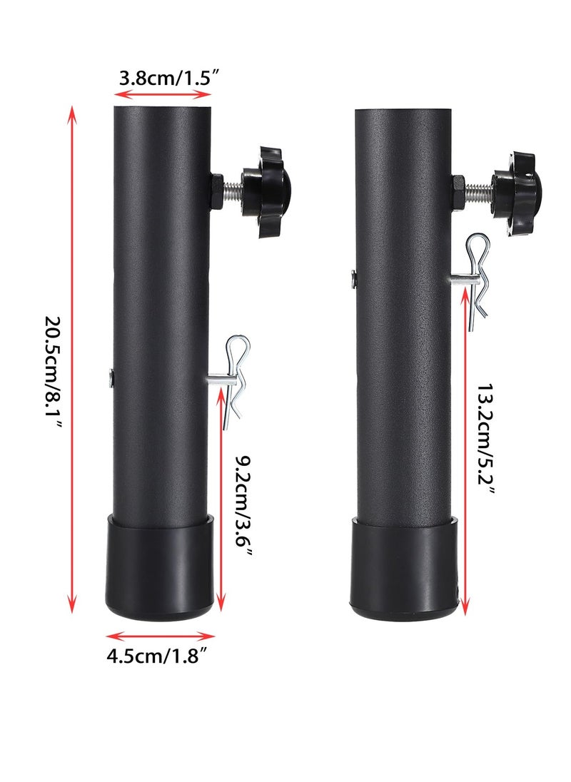 KASTWAVE - Furniture Legs, 4 Pcs Adjustable Height Table Leg Extendsion, Table Support Lift Leg for Bent/Straight Legs, Chair Leg Extenders, Folding Table Leg Riser to 9.2cm/ 13.2cm (Black) - Image 1