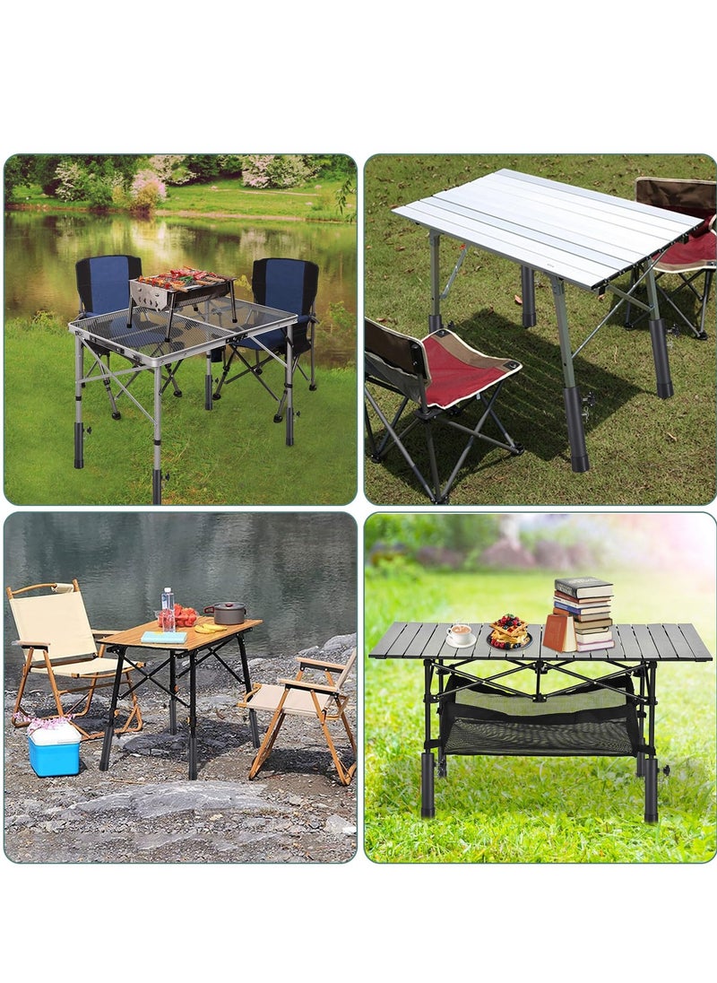 KASTWAVE - Furniture Legs, 4 Pcs Adjustable Height Table Leg Extendsion, Table Support Lift Leg for Bent/Straight Legs, Chair Leg Extenders, Folding Table Leg Riser to 9.2cm/ 13.2cm (Black) - Image 1