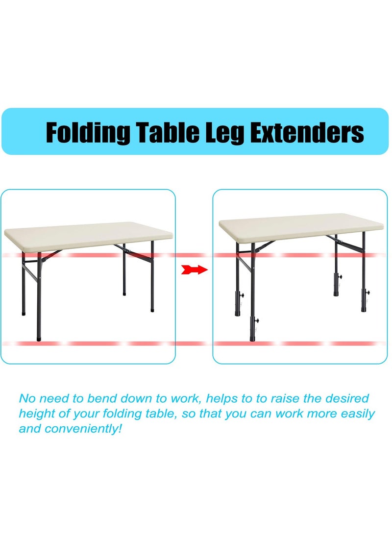 KASTWAVE - Furniture Legs, 4 Pcs Adjustable Height Table Leg Extendsion, Table Support Lift Leg for Bent/Straight Legs, Chair Leg Extenders, Folding Table Leg Riser to 9.2cm/ 13.2cm (Black) - Image 1