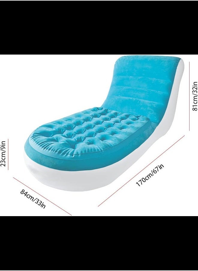 Generic - Inflatable Chair Bed, Portable Adults Air Mattress Tatami with Curved Backrest, Waterproof Camping Air Lounger Sofa Bed for Home Outdoor Beach Travel Camping - Image 1