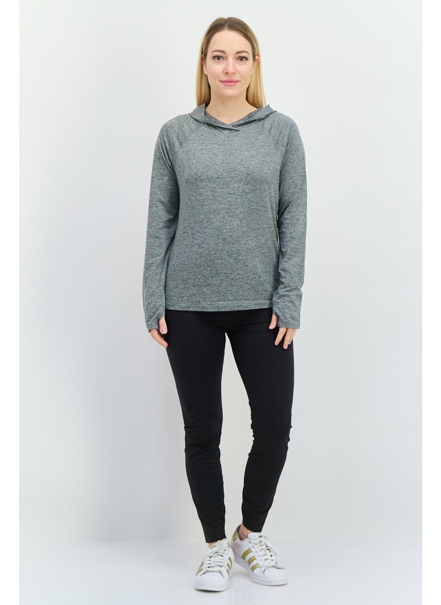 SKECHERS Women Sportswear Fit Long Sleeves Training Sweatshirt, Heather Grey  - Image 4
