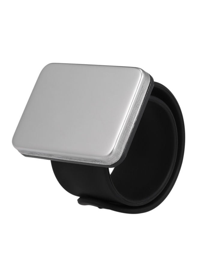 NIBEMINENT 1-Piece Magnetic Bobbie Pin Wristband W7399 Black/Silver - Image 5