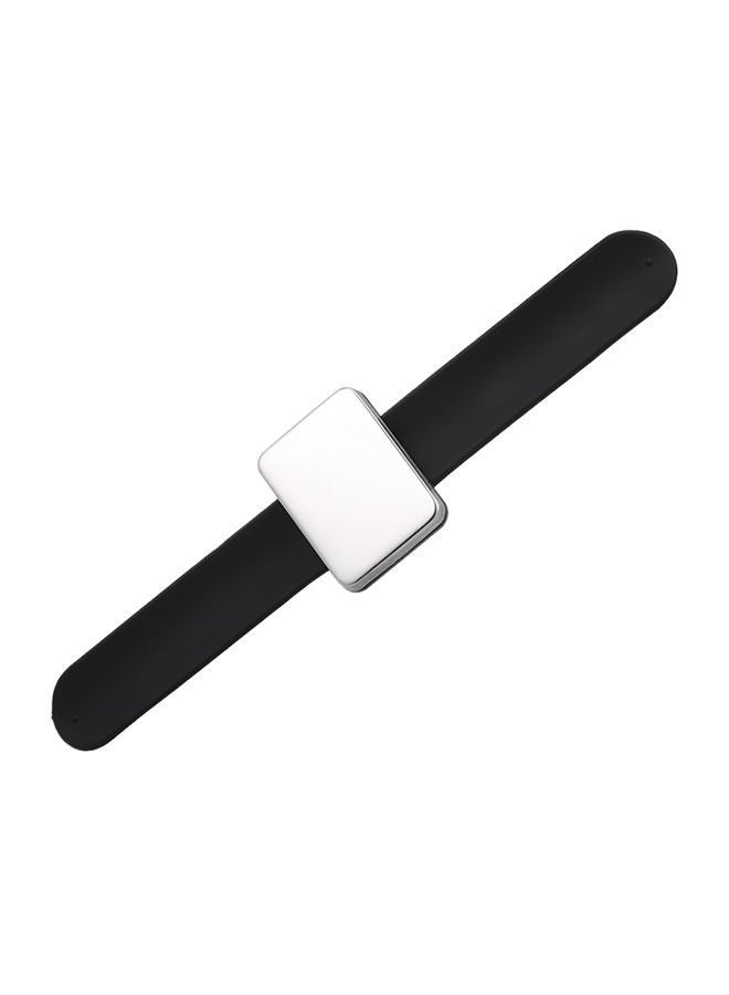 NIBEMINENT 1-Piece Magnetic Bobbie Pin Wristband W7399 Black/Silver - Image 4