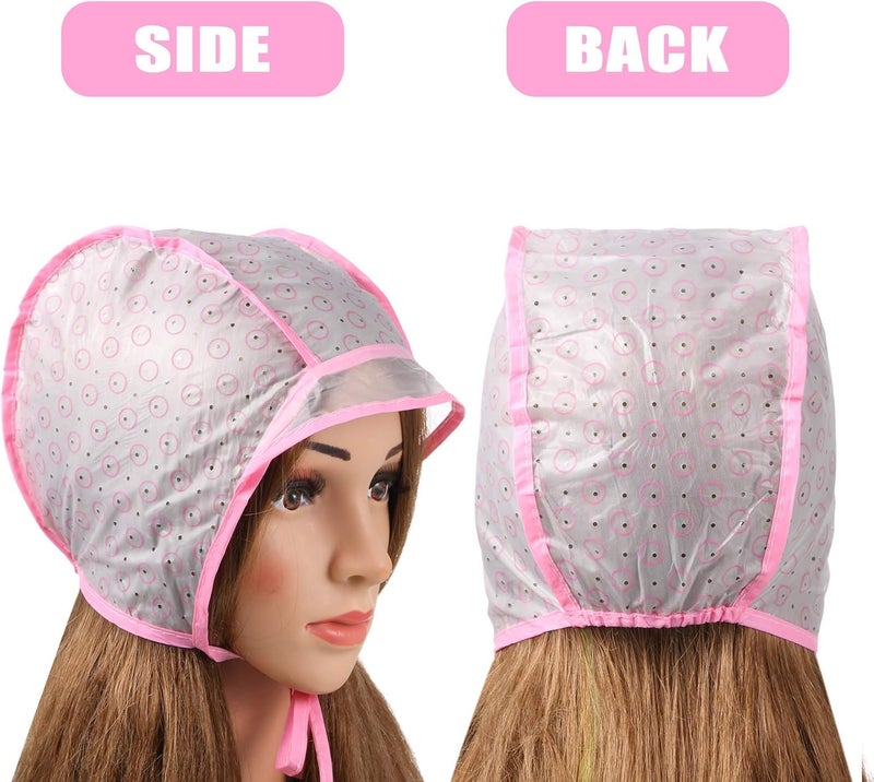 WILLBOND 6 Pieces Hair Cap Highlighting Frosting Cap Highlight for Hair Cap Dye Color with Plastic Hooks Hair Coloring Salon Hairdressing Tool Kit Supplies (Pink) - Image 5