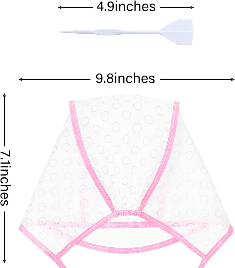 WILLBOND 6 Pieces Hair Cap Highlighting Frosting Cap Highlight for Hair Cap Dye Color with Plastic Hooks Hair Coloring Salon Hairdressing Tool Kit Supplies (Pink) - Image 2