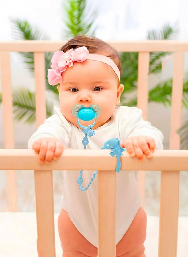 Chase Up Baby Toy Straps - 5 Pack Dinosaur Silicone Pacifier Teether Harness Straps - Adjustable Baby Toy Holder for Bottles, Strollers, High Chairs, Cribs - Image 2