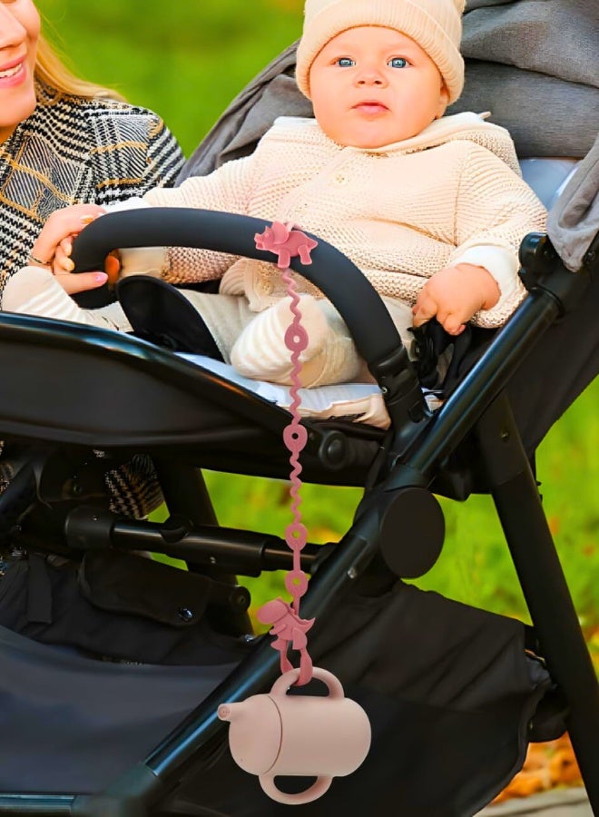 Chase Up Baby Toy Straps - 5 Pack Dinosaur Silicone Pacifier Teether Harness Straps - Adjustable Baby Toy Holder for Bottles, Strollers, High Chairs, Cribs - Image 4