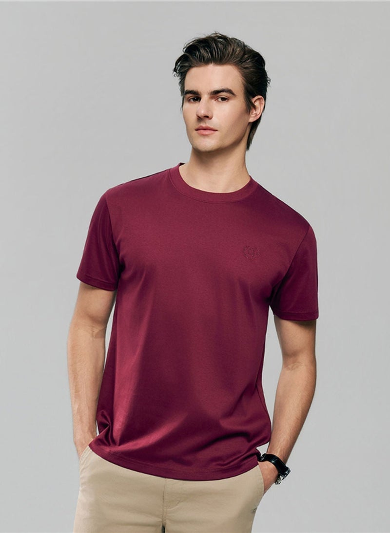 GIORDANO Men's Slim Fit Liquid Touch Cotton Crew Neck Tee - Image 1