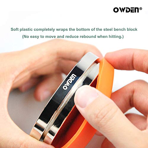 OWDEN Professional Steel Bench Block（No Rebound), Metal Bench Block for Jewelry Stamping Tool,(Diameter: 3 Inches, Height: 3/4 Inch) Steel Part: Mirror Polishing with Chrome Plating. - Image 4