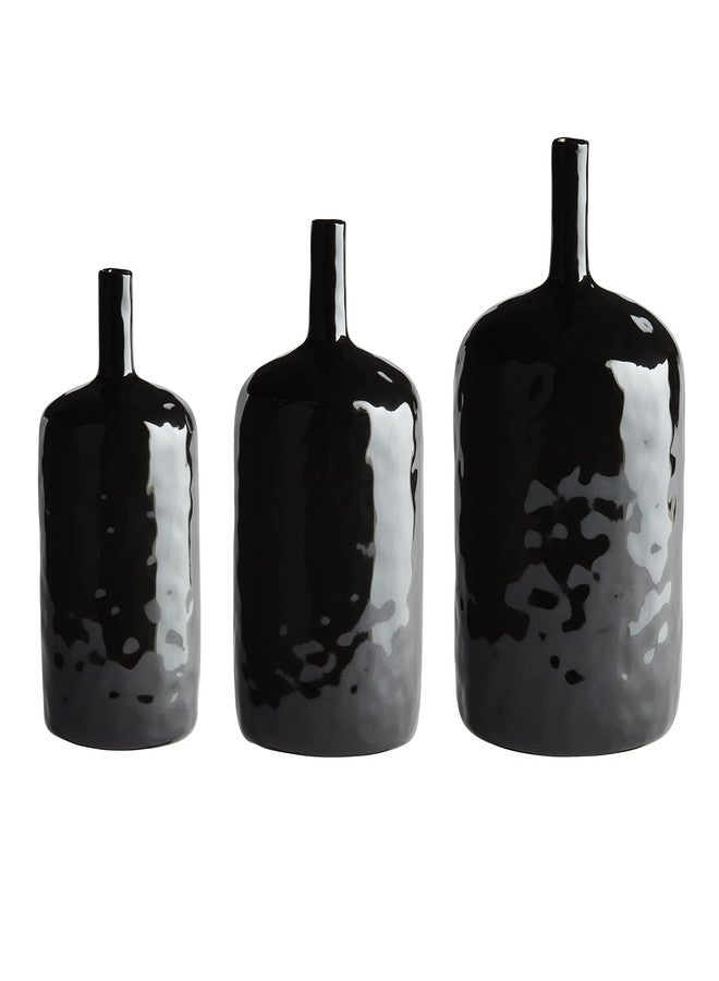 Mud Pie Black Bottle Vase, Large - Image 2