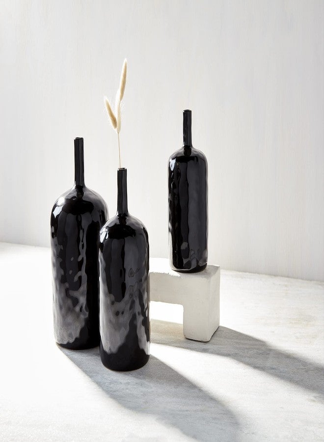 Mud Pie Black Bottle Vase, Large - Image 3