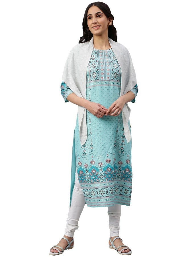 Aurelia Women's Synthetic Shawl (18Aua80001-300286_White_Fs) - Image 4