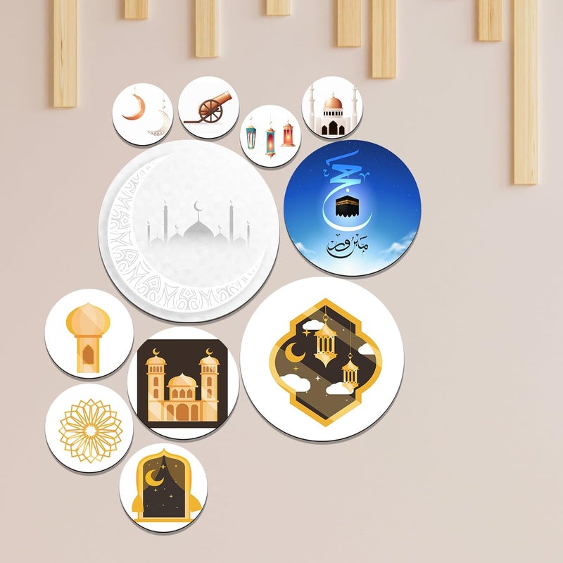 SAF paintings set of 11 islamic religious Mdf Wooden Wall Hanging Home Decor Plates wall painting wall hanging For home decoaration office living room wall decoration SANRRO41A