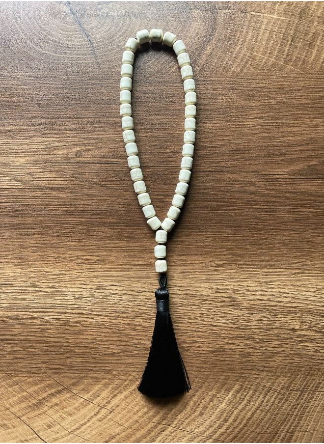 WooFree - 33 Count Prayer Beads White Turquoise - Image 1