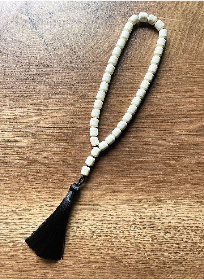 WooFree - 33 Count Prayer Beads White Turquoise - Image 1
