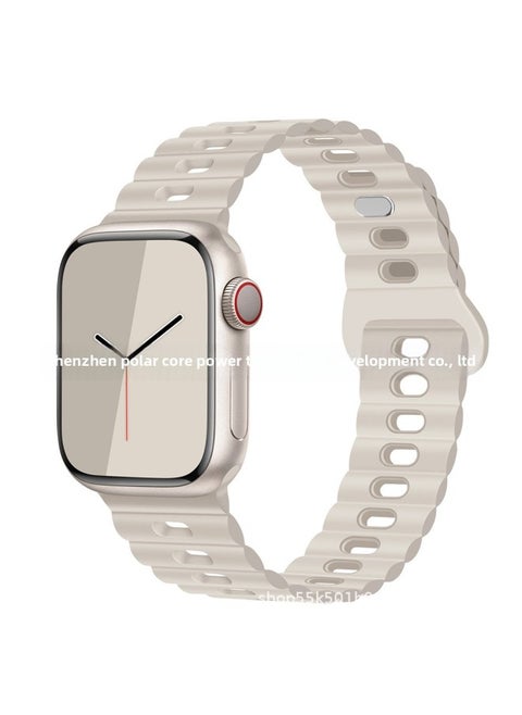 For Apple Watch Band Iwatch Single And Double Color Silicone Lightning Buckle Ultra For Applewatch Strap 1-8-Color:42/44/45/49 Starlight