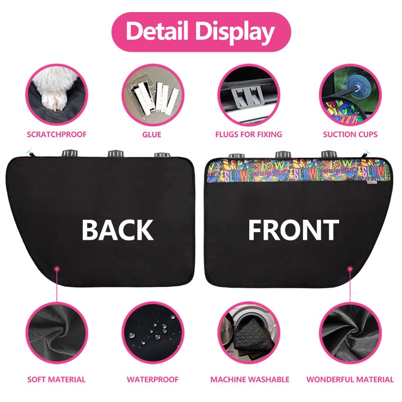 Winbate 2PCS Car Door Protector for Dogs Pet Car Door Cover-Waterproof Scratchproof Nonslip Durable Car Door Protector, Machine Washable Pet Vehicle Door Guard (2 Packs Universal Fit) - Image 3