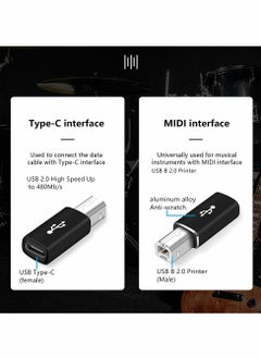 Excefore USB C to B Adapter, Female USB C to MIDI Converter, Compatible with MIDI, Printers, Chromebook Pixel, Electric Piano, Synthesizers and Devices Laptops with Type-C Port, 3 Pack  - Image 2