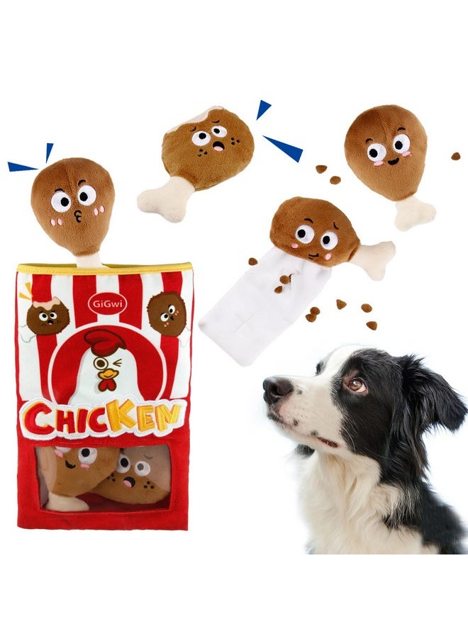 GIGWI Gigwi Interactive Squeaky Dog Toys, Hide and Seek Dog Toys for Boredom and Stimulating, Funny Crinkle Dog Toy Set Bucket, 2-in-1 Dog Puzzle Toys for All Breeds of Dogs IQ Training  - Image 1