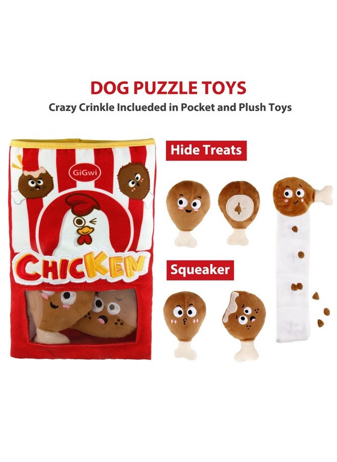 GIGWI Gigwi Interactive Squeaky Dog Toys, Hide and Seek Dog Toys for Boredom and Stimulating, Funny Crinkle Dog Toy Set Bucket, 2-in-1 Dog Puzzle Toys for All Breeds of Dogs IQ Training  - Image 2
