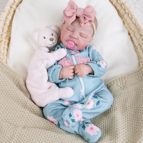 Aori Lifelike Reborn Baby Dolls 20 Inch Ultra Realistic Sleeping Girl Newborn Baby Doll with Weighted Body and Poseable Soft Vinyl Doll for Kids 3 Seniors Collectors - Image 5