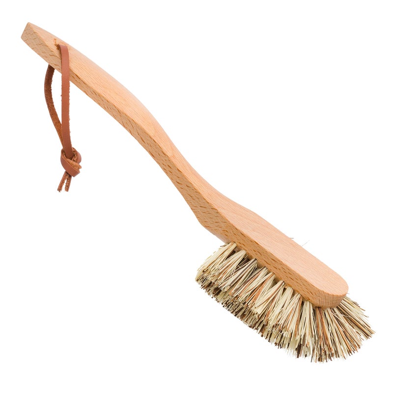 Redecker Extra Long Curved Dish Brush, Extra Strong Union Fiber Bristles, Oiled Beechwood Handle, 10-5/8 Inches, Made in Germany - Image 1