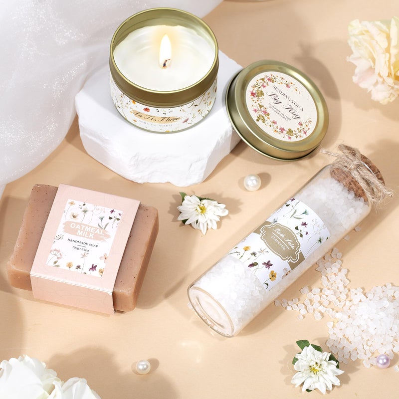 Lepiche Birthday Gifts for Women, Get Well Soon Self Care Package Box, Sending Hug Baskets Thinking of You Inspirational Gift for New Mom Best Friend Birthday (Ivory) - Image 3