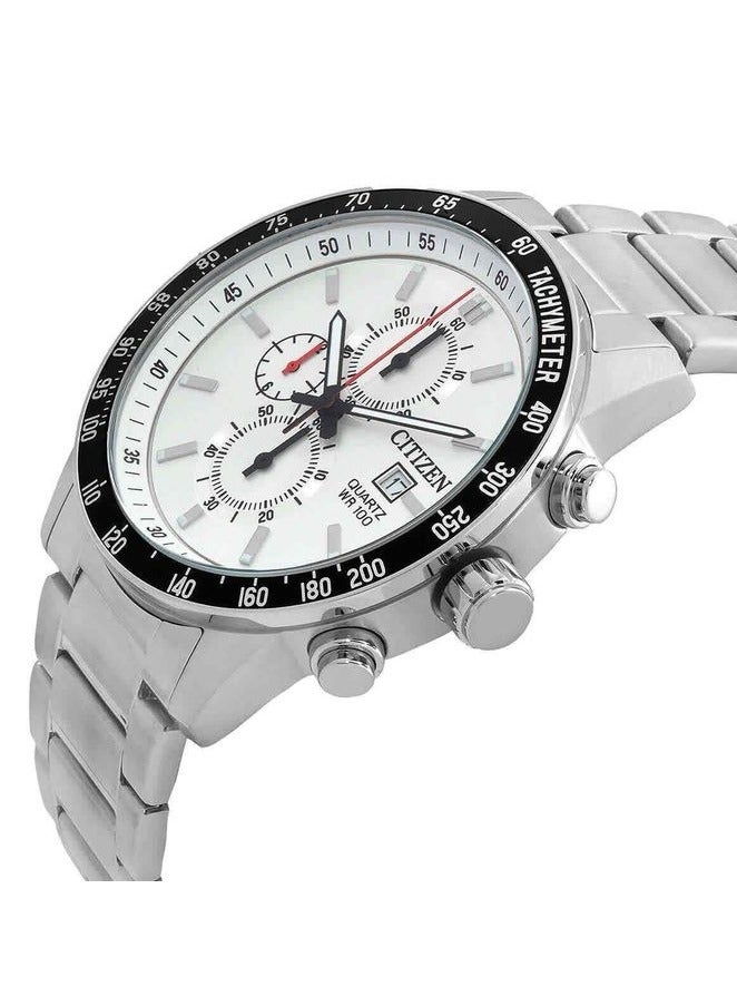 Citizen AN3680-50A Quartz Chronograph Wrist Watch for Men, 44 mm Diameter, Silver - Image 2