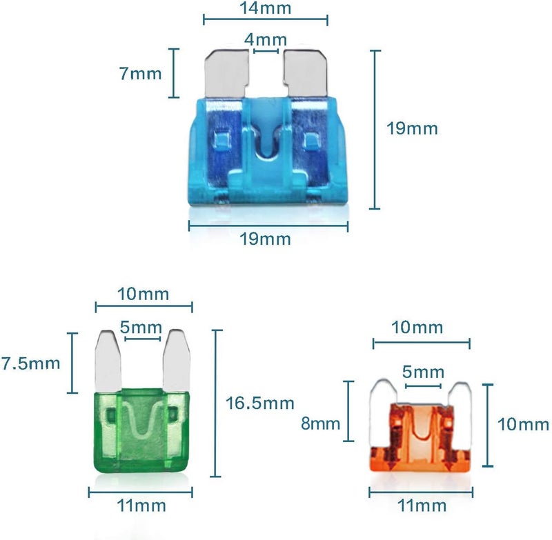 Vrupin 282Pcs Car Fuses Assortment Kit - Blade-Type Automotive Fuses for Cars, RVs, Trucks, and Motorcycles - Image 3