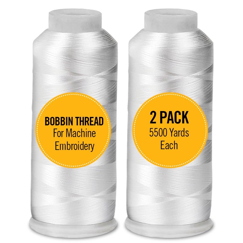 ThreadNanny خيوط تطريز بوبين 2 إكس-كبير - 60wt لآلات التطريز وآلات الخياطة خالية من الوبر - 5500 ياردة لكل منها - Image 1