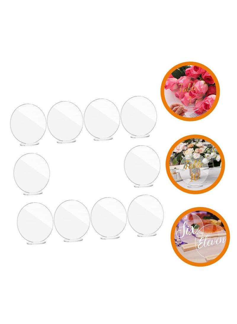 KASTWAVE 10 Pcs Round Acrylic Table Place Cards, Blank Seating Name Cards for Dining Room, Wedding Table Number Cards, Elegant Food Label Cards for Events and Parties - Image 5