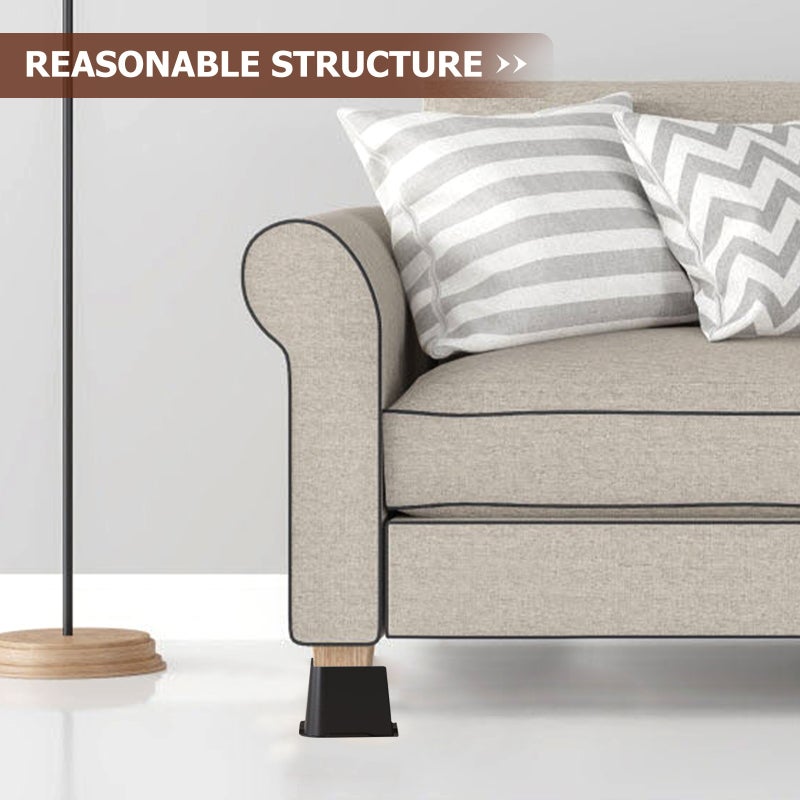 Bed Legs Risers, Durable Furniture Lifters for Sofas Chairs Beds, Prevent Floor Scratches - Image 4