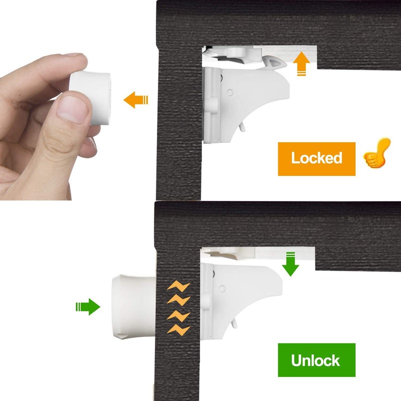 Vmaisi Baby Proofing Magnetic Cabinet Locks (15 Locks and 2 Keys) - Image 5