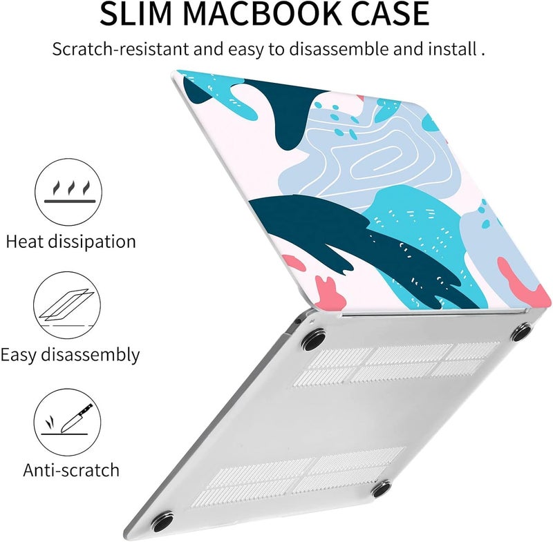 Tech Trendz Case Compatible with MacBook Pro 13 inch M2 A2338 Case A2251 M1 A2289 A2159 A1989 A1706 A1708 2024 2023 2022 2017 with Touch Bar, Hard Shell Case Cover - Blue Theme-Colorful Graffiti Design - Image 2