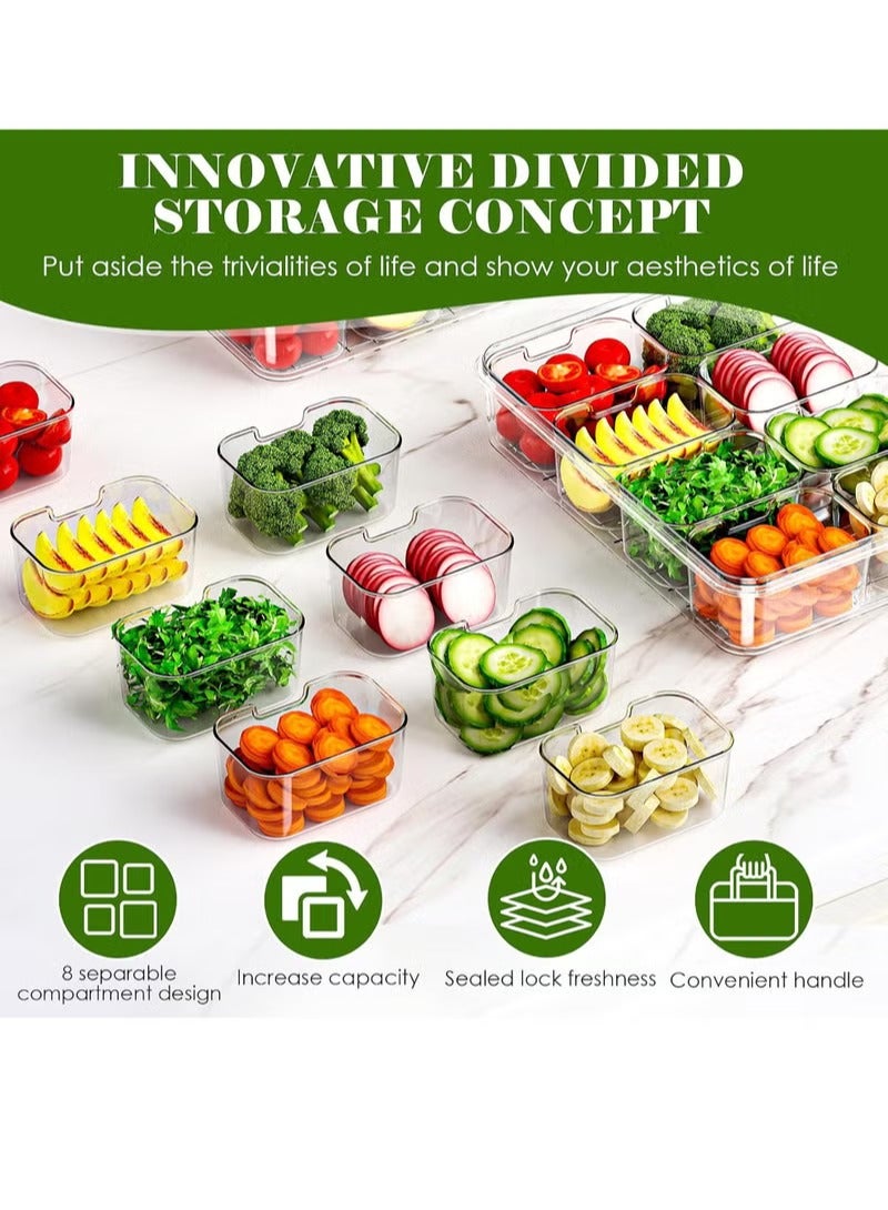 Hoasis Snackle Box Container, Divided Serving Tray with Lid and Handle, 8 Compartments Snack Box Container, Portable Clear Snack Organizer for Travel, Party, Picnic, Charcuterie, Candy, Nut Storage - Image 3