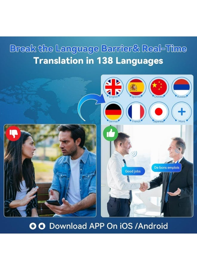 CMGTYYD Translation Earbuds Real Time, Translator Earbuds with LED Touch Screen 50H Playtime, Offline Translator for Exploring Expat Life Freely, Compatible with iOS & Android, 138 Language Support  - Image 5