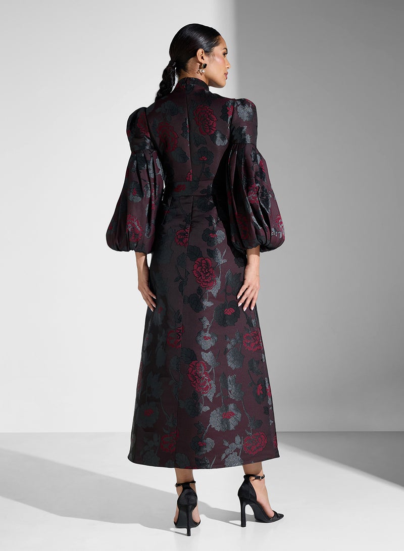 ثريدز باي اجوني فستان جاكار بنقشة الزهور - Image 2