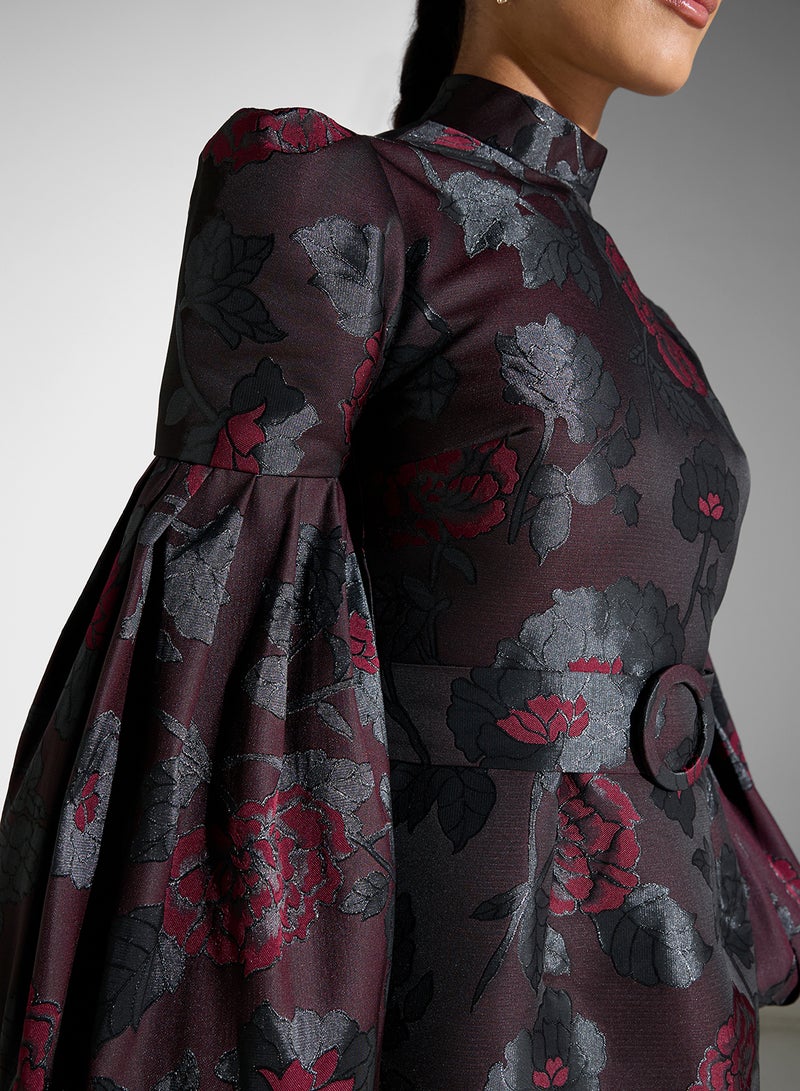 ثريدز باي اجوني فستان جاكار بنقشة الزهور - Image 4