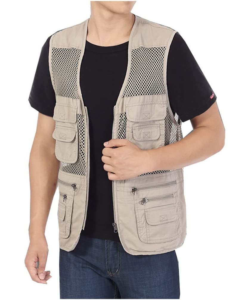 Kedera Men's Casual Outdoor Work Safari Fishing Travel Photo Cargo Vest Jacket Multi Pockets - Image 1