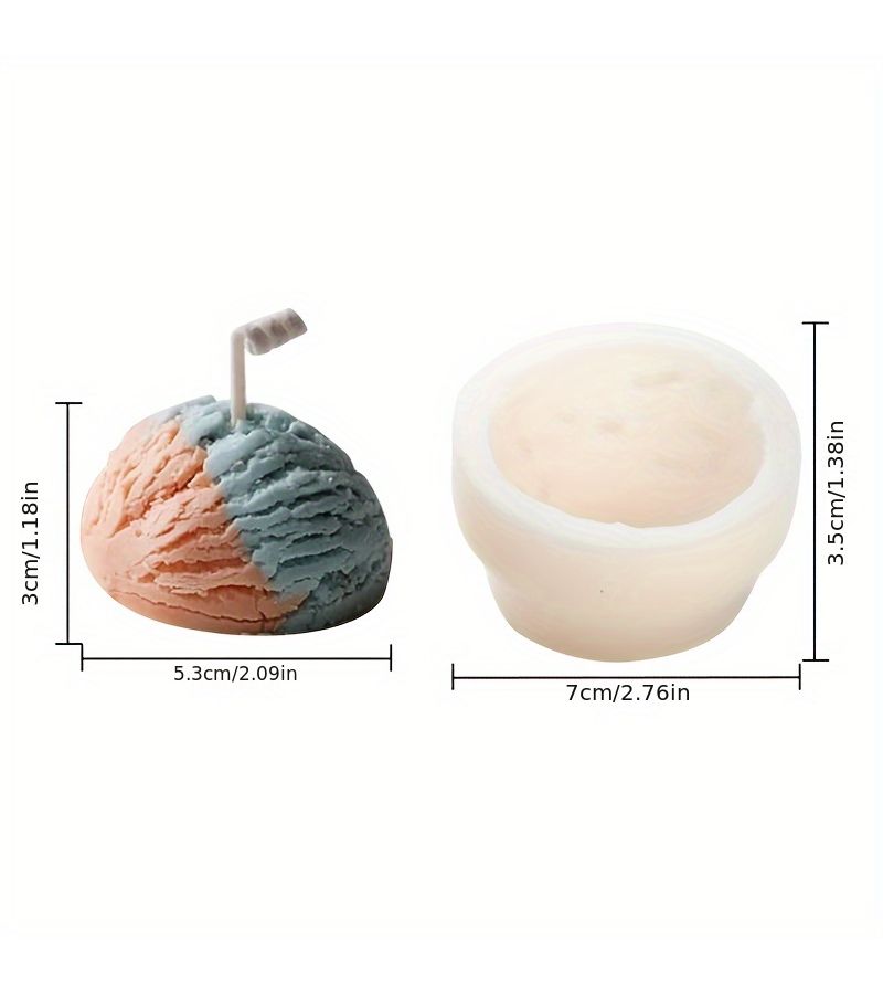 White Silicone Candle Soap Mold for Decorative Plaster Aroma Ornaments - Image 3