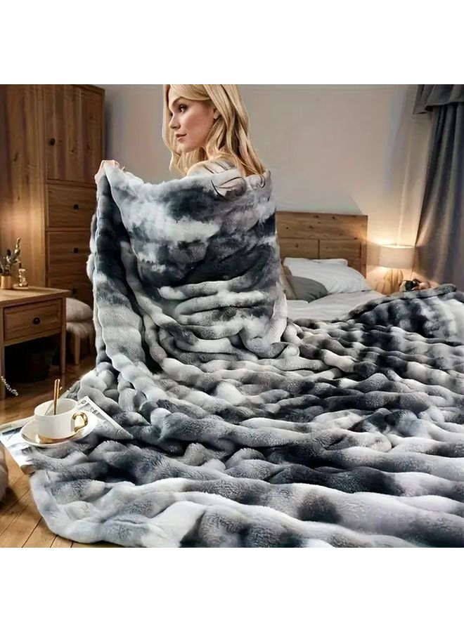 Purple Faux Fur Throw Blanket 40x60 Inches All Season Cozy Lightweight - Image 1